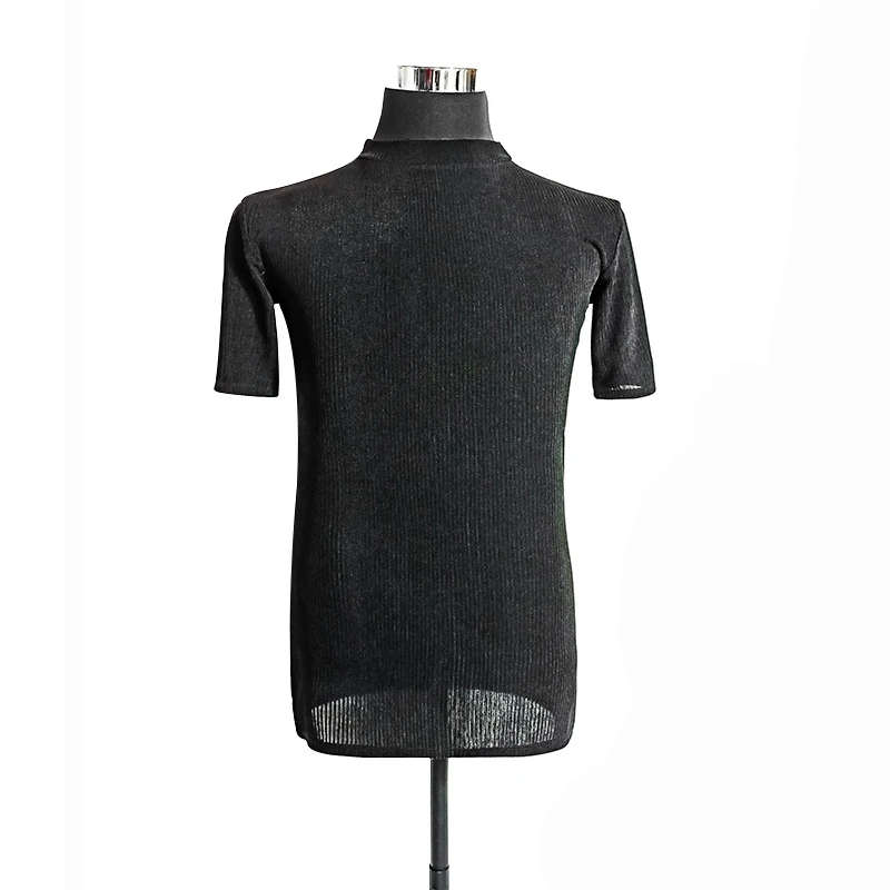Summer Male Latin Dance Tops Black ChaCha Rumba Practice Wear Samba Dancewear Ballroom Tango Dancing Stage Costume VDB5184