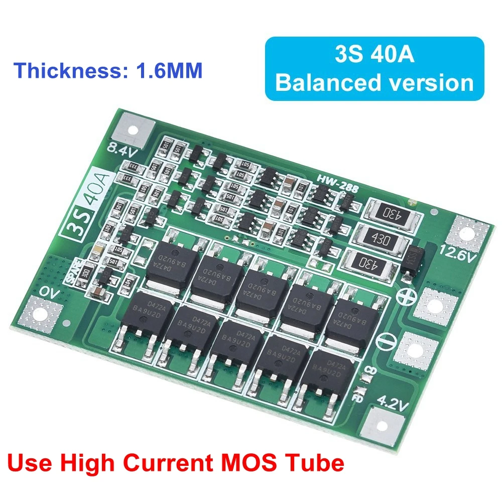 Enhanced Lithium Battery Charger Protection Board with Balance Function, 40A-60A Capacity