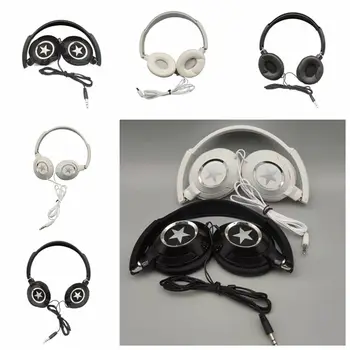 Cuffie cablate flessibili HiFi Sound Music Stereo Over Ear Headset cuffie pieghevoli con cancellazione del rumore del suono dei bassi