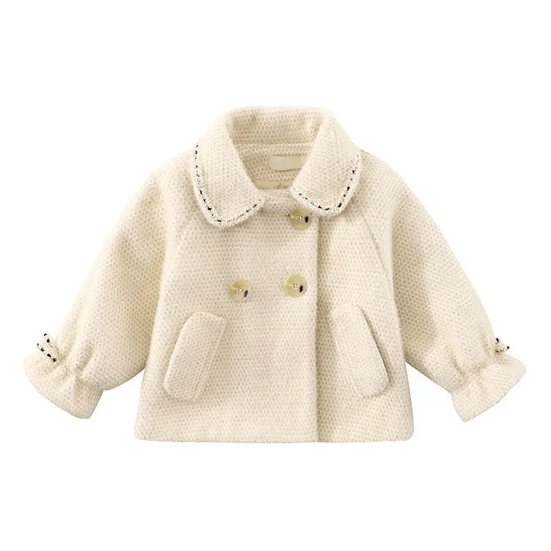 

Winter Coat For Girls Thick Woolen Jacket For Girls Fashion Plaid Kids Outerwear Autumn England Teenage Clothes For Girls School
