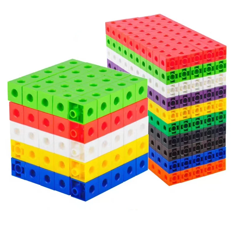 Educational Toys Math Toys Fraction Math Manipulatives 100Pcs Linking Cubes Math Manipulatives Montessori Toys For Kids Learning Classroom Supplies Teaching Educational