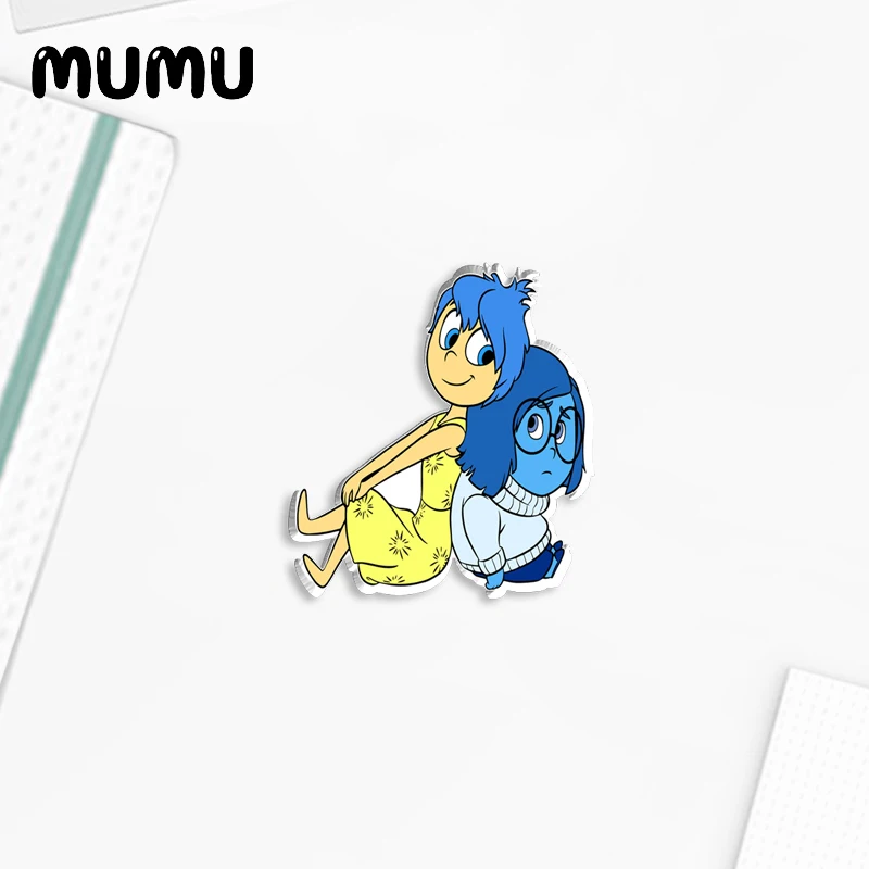 2024 New Inside Out Lapel Pin Joy Sadness Anger Acrylic Brooches Handmade Epoxy Jewelry Shirt Bag Badge