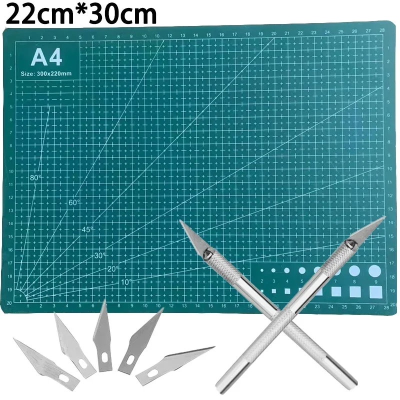 Table Tennis Racket DIY Tools Kit A4 30*22CM Rubber Cutting Board Mat Aluminium Alloy Cutting Knife