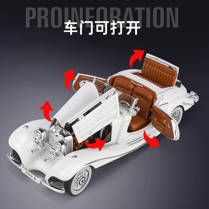 1:24 Mercedes-Benz 500K 1936 Classic Car Alloy Car Model