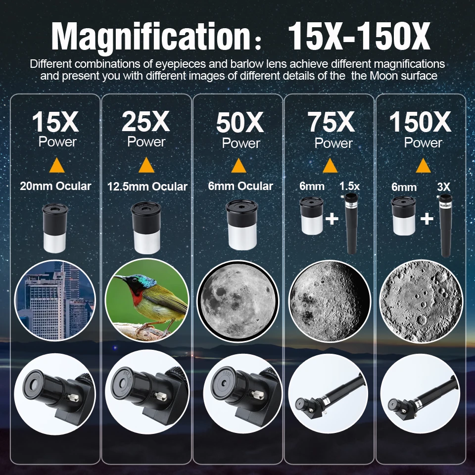 Sbc59657429a74749ad037e70157e173dz TICALA 150X teleskop astronomiczny dla dzieci 70mm refraktor teleskopy dla początkujących astronomii z kamera Bluetooth uchwytem na telefon