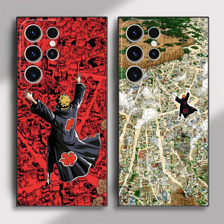 Black Soft Phone Cover Case with Anime Cool Pain Akatsuki Design