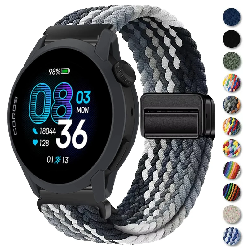 Universal Nylon Loop Strap - 22mm, Magnetic Weave Bracelet, 20mm Adjustable Band
