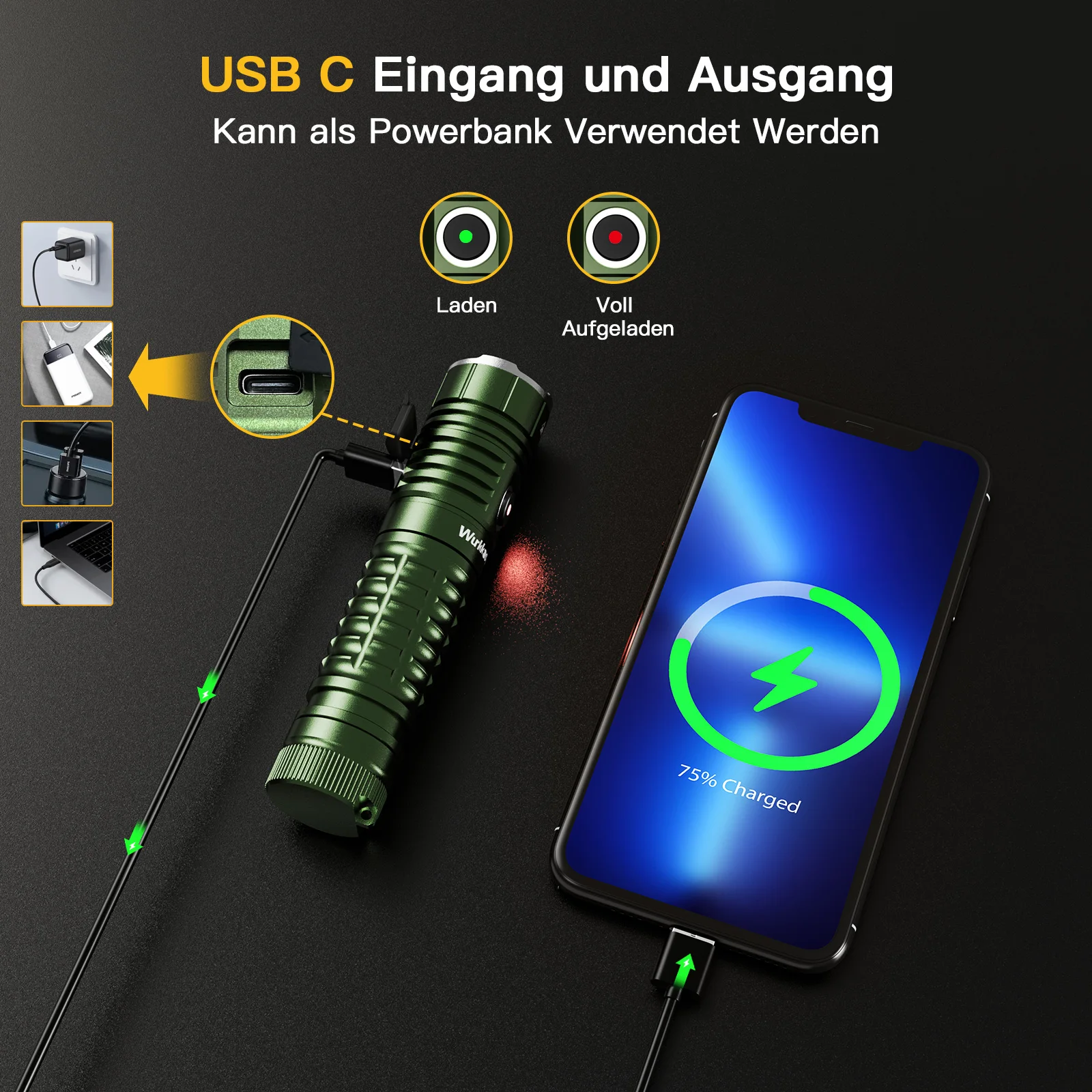 Wurkkos TS22 Rechargeable 21700 LED Flashlight XHP70D HICRI