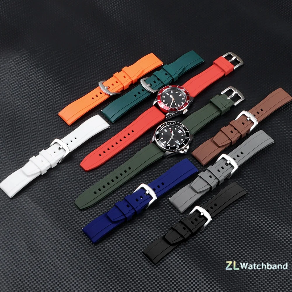 Waterproof Silicone Sport Watch Band - 20mm/22mm Rubber Strap