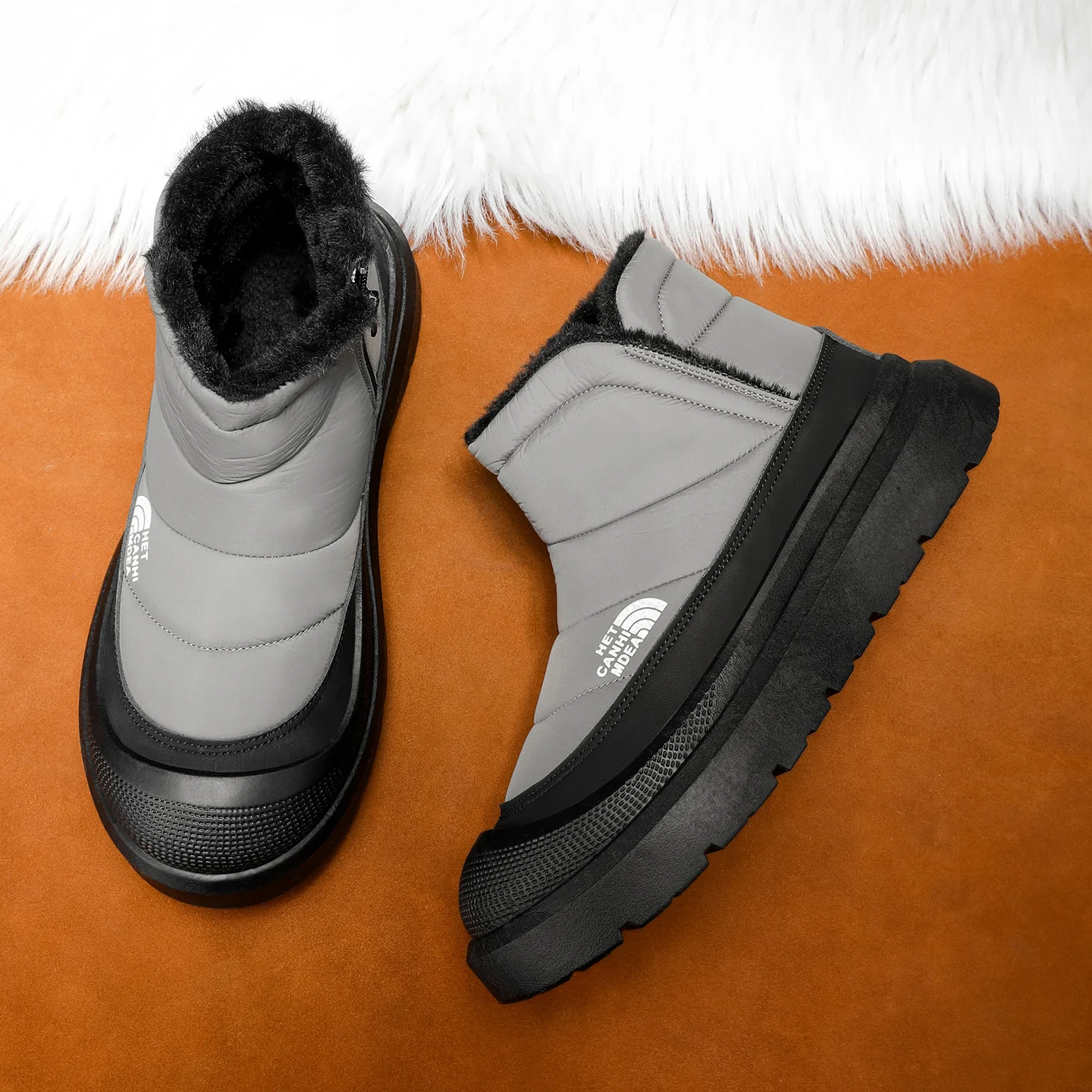 Winter Shoes Men 2026  Fur Warm Comfortable Snow Boots Outdoor Waterproof Down Boots High Top Ankle Boots Platform Shoes Size 44 - 3
