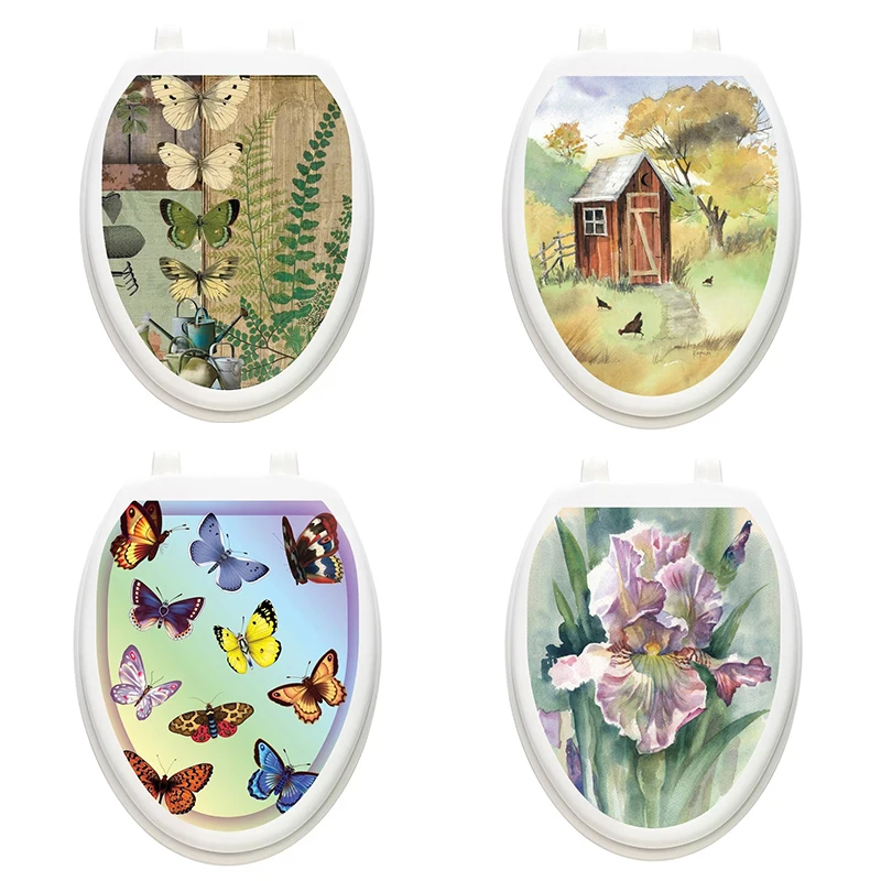 T356# Butterfly Dreams Toilet Sticker Bathroom Toilet Cover Sticker Wall Stickers Wc For Home Decoration