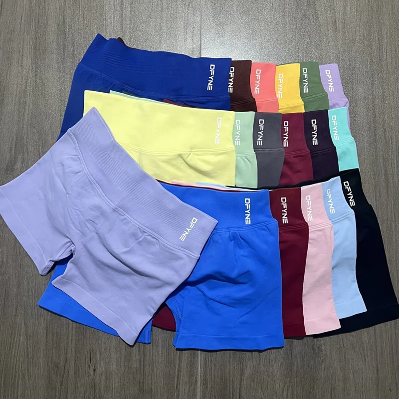 Impact Shorts with Logo 4.5'' Low Waist Seamless Yoga Shorts Scrunch Bum Gym Shorts Workout Biker Short Stretch Fitness Short 2