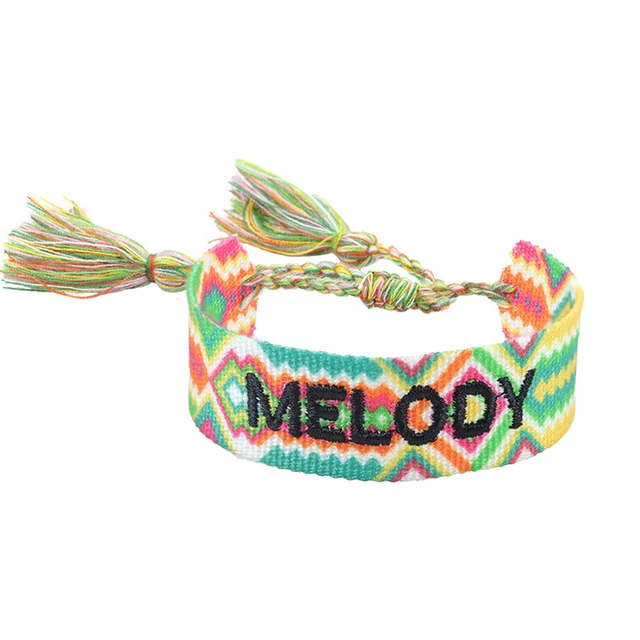 Boho tissé broderie amour poignet tricoté Bracelets d'enveloppement corde à la main tissage tressé glands ethnique femmes hommes bijoux