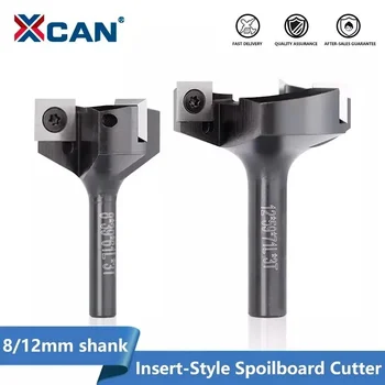 3-Flute CNC Wood Surfacing Router Bit – 8mm/12mm Shank Carbide Insert Face Mill Cutter for Slab Flattening & Spoilboard Planing 1