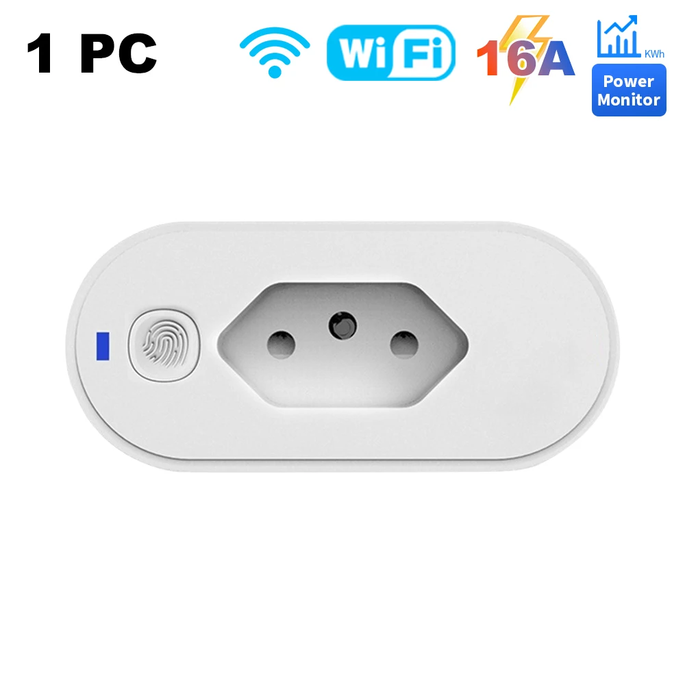 MANHOT Tuya16A Wifi ブラジルプラグスマートブラジルソケットコンセント電力モニター付きアプリリモコン Alexa Google ホーム用