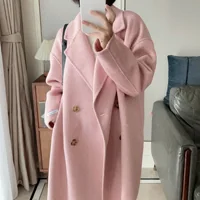 2025 printemps femmes Drouble boutonnage manteau de laine Style ample cachemire vêtements d'hiver longs manteaux hauts nouveau 6