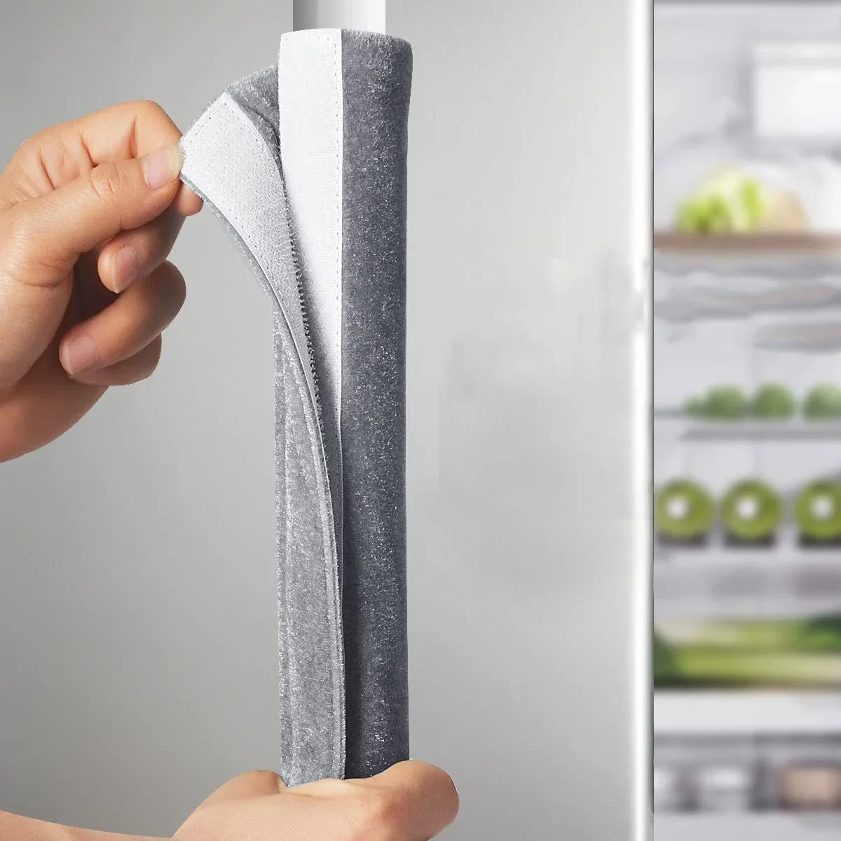 2pcs Soft Plush Refrigerator Door Handle Covers- Easy Clean, Double Door Dust Shields-ldeal for Kitchen Appliance Handles