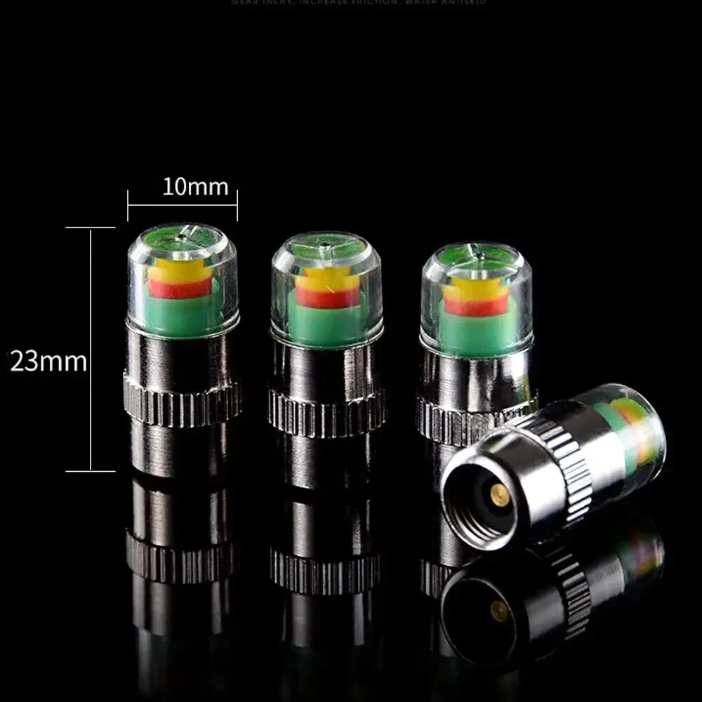 2/4pcs Car Tire Pressure Indicator Gauge Alert Monitoring Valve Cap Sensor External Valve Detection