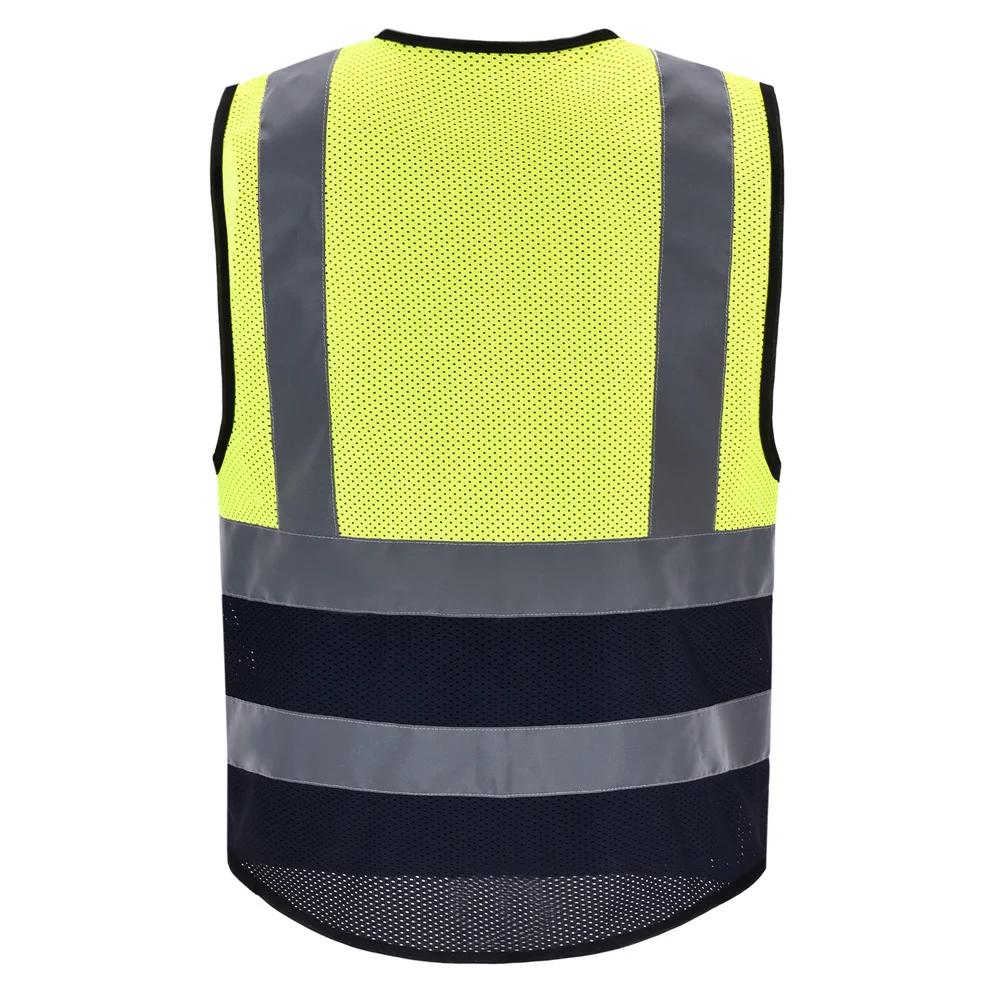 AYKRM 높은 가시성 반사 조끼 안전 지퍼 포켓 Hi Viz 보안 조끼 멀티 맞춤형 로고 건설