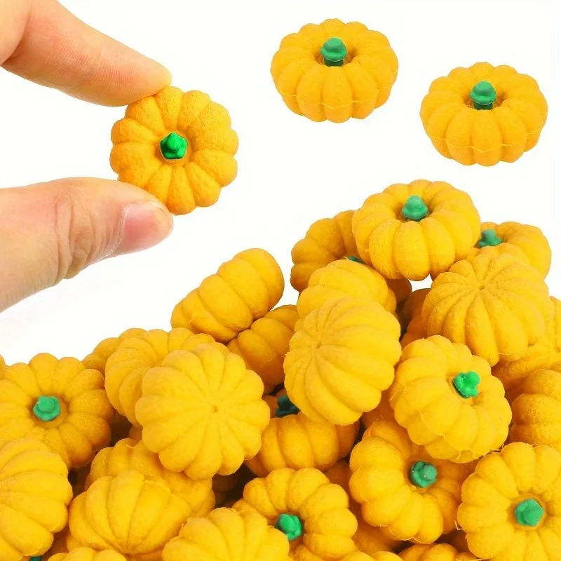 10PCS Pumpkin Shaped Eraser, Suitable for Drawing and Doing Homework, Back To School Stationery, Back To School Eraser