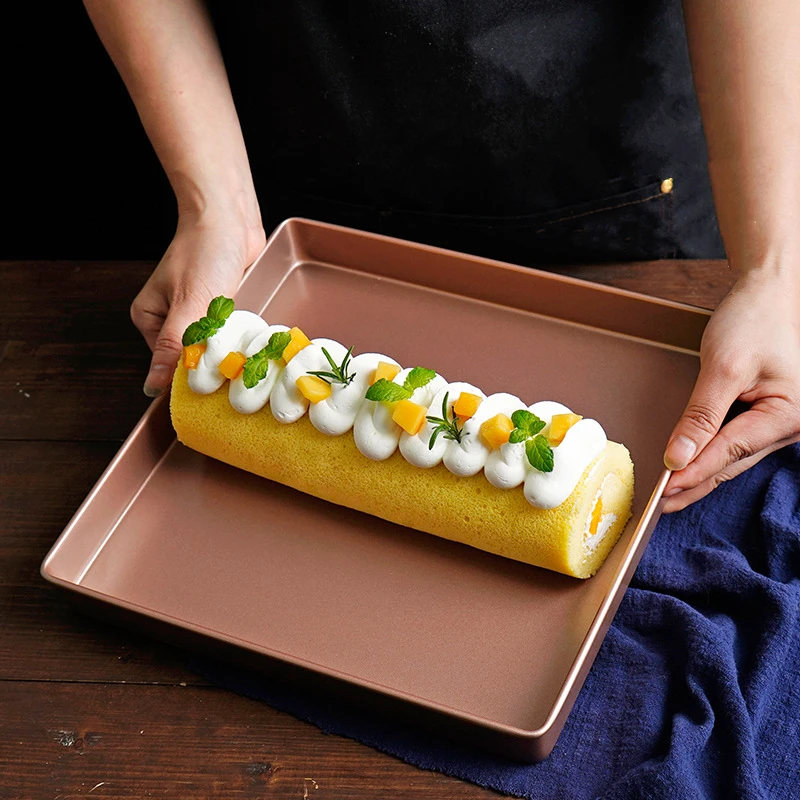 28cm Non-Stick Square Bread Baking Pan Thicken Carbon Steel Cake Loaf Tray Biscuit Pastry Molds Home Kitchen Bakeware Tools Cake Mold Baking Pan Tray