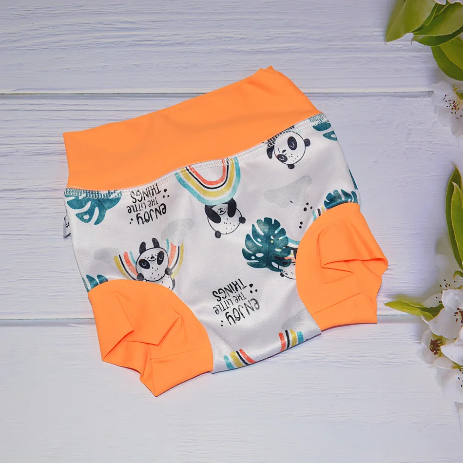 Baby Training Pants Waterproof Diapers Swim Diaper Eezkoala Infant Children Leakproof Swimming Diapers Newborn Baby High Waist Swim Trunks Baby Cartoon Printed Training Pants