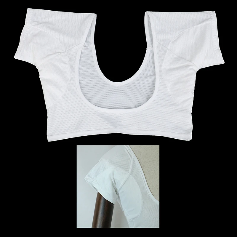 1PCS White Reusable Washable M L Model T-shirt Shape Sweat Pads Underarm Armpit Sweat Pads Perfume Absorbing Anti