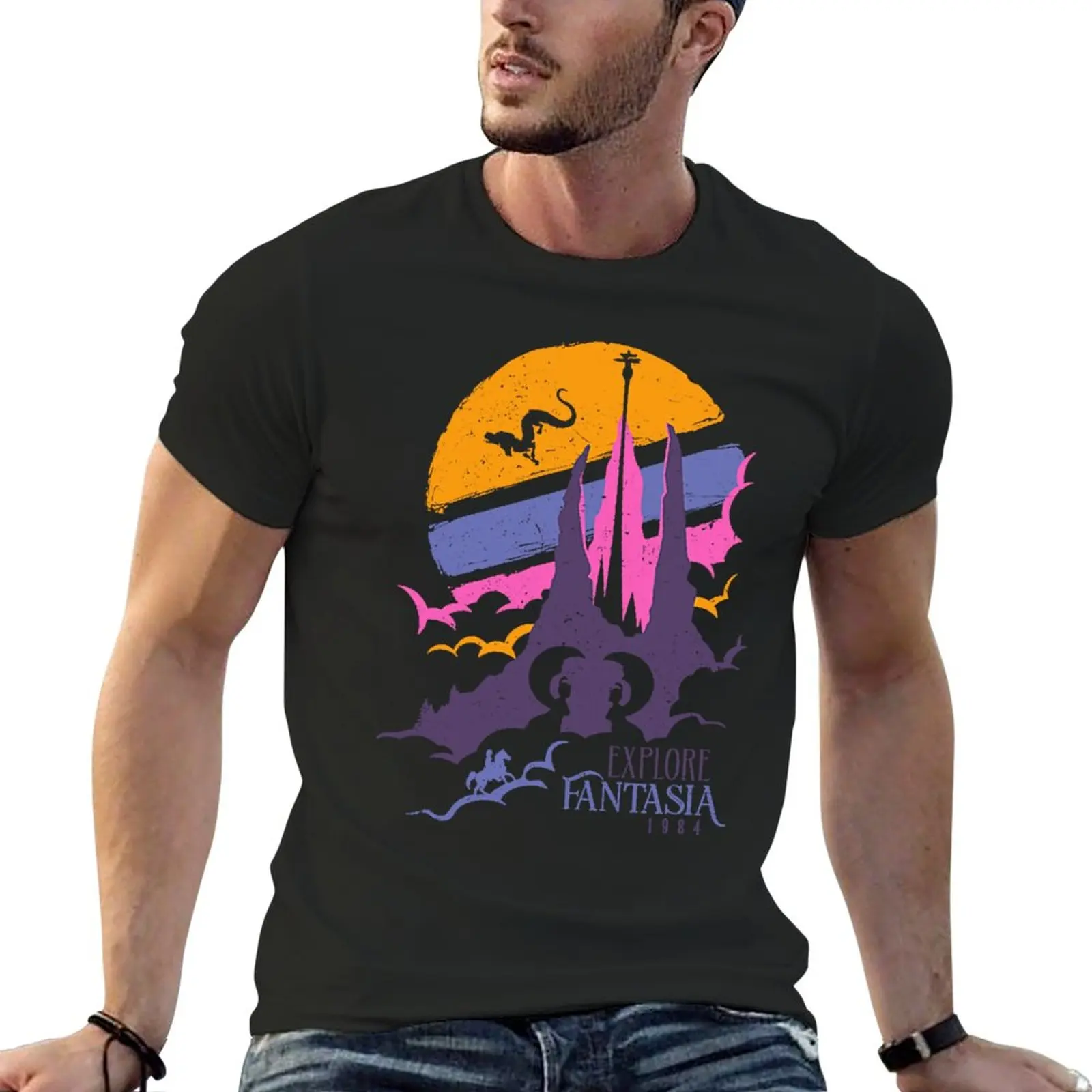 

New Explore Fantasia T-Shirt Aesthetic clothing plus size t shirts T-shirt for a boy anime clothes mens graphic t-shirts funny