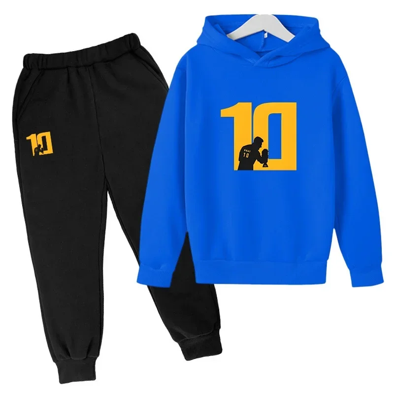 thumbnail image 1 of Conjunto de 2 piezas de sudadera y pantalones con estampado de moda de primavera y otoño para niños de 2 a 12 años, ropa deportiva informal para niñas y niños, 1 of 5