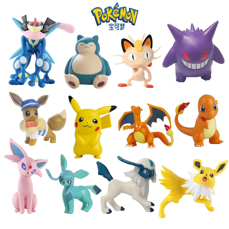 thumbnail image 1 of Nuevas figuras de acción de la película de dibujos animados de Pokémon, Gengar, Pikachu, Eevee, mascota dragón, modelo de juguete, regalos de Navidad, compre al por mayor, 1 of 5