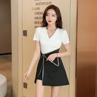 Vêtements de travail pour femmes, chemise, jupe courte imbibée, hôtel, salon de beauté, spa, massage, ongles, bain de pieds, technicien, salopette, uniforme 4
