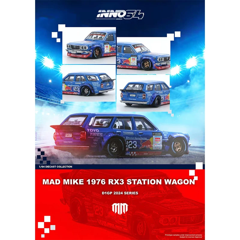 限定inno model 1/64 Mazuda RX3 MAD MIKE 3台 INNO In Stock 1:64 MAD MIKE 1976 MAZDA RX3 Station Wagon