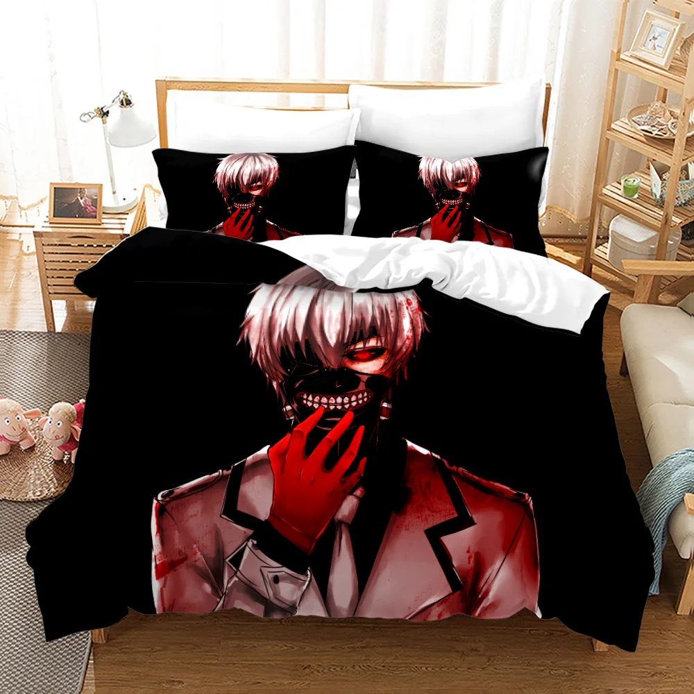 Tokyo Ghoul Bedding Set Single Twin Full Queen King Size Hip Hop Anime Bed Set Aldult Kid Bedroom Duvetcover Sets 3D Print 018