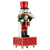 Christmas Ornaments Wooden Nutcracker Soldier Cartoon Character Music Box Home Tabletop Decoration Holiday Gifts 2