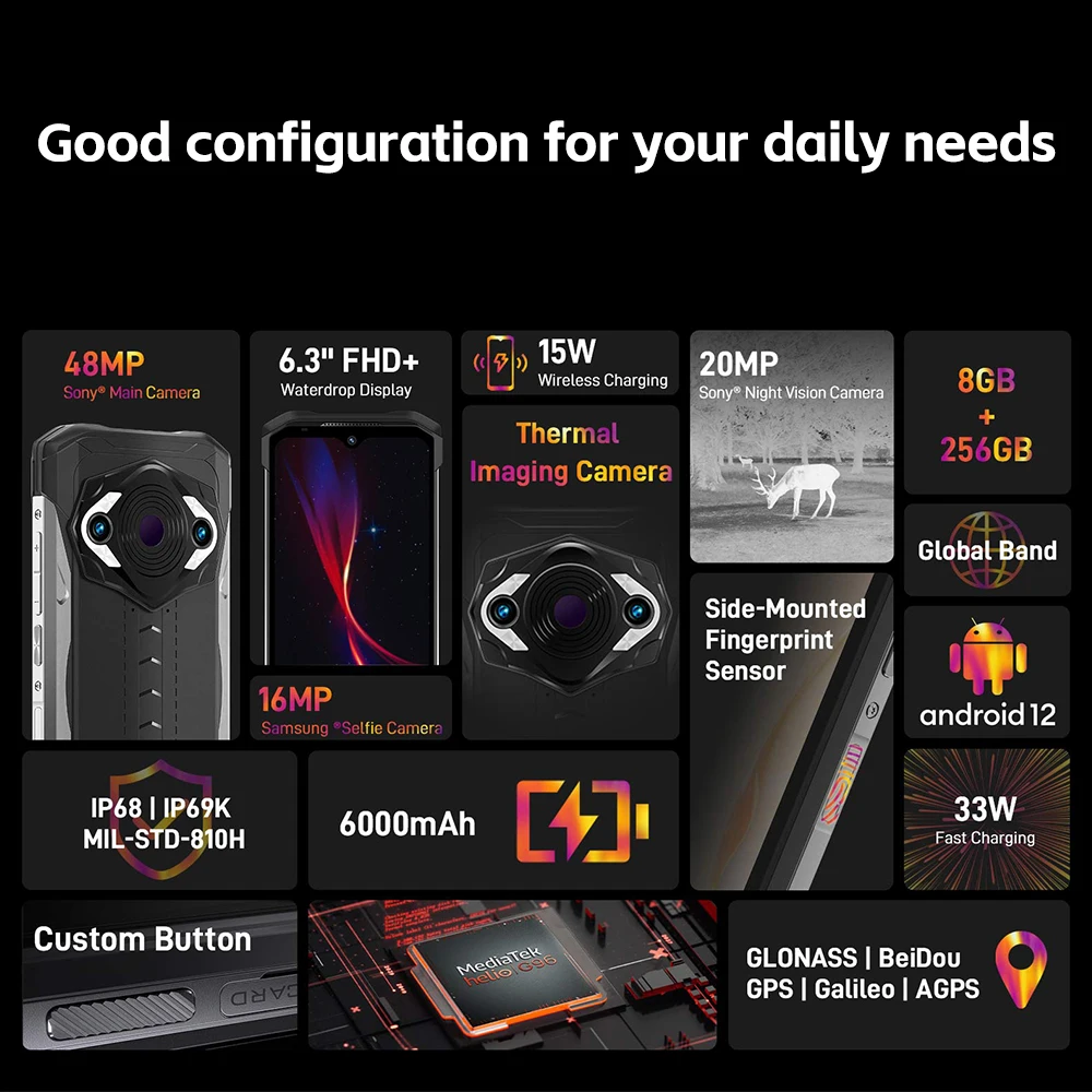 DOOGEE S98 Pro Rugged Phone 8GB+256GB 6.3