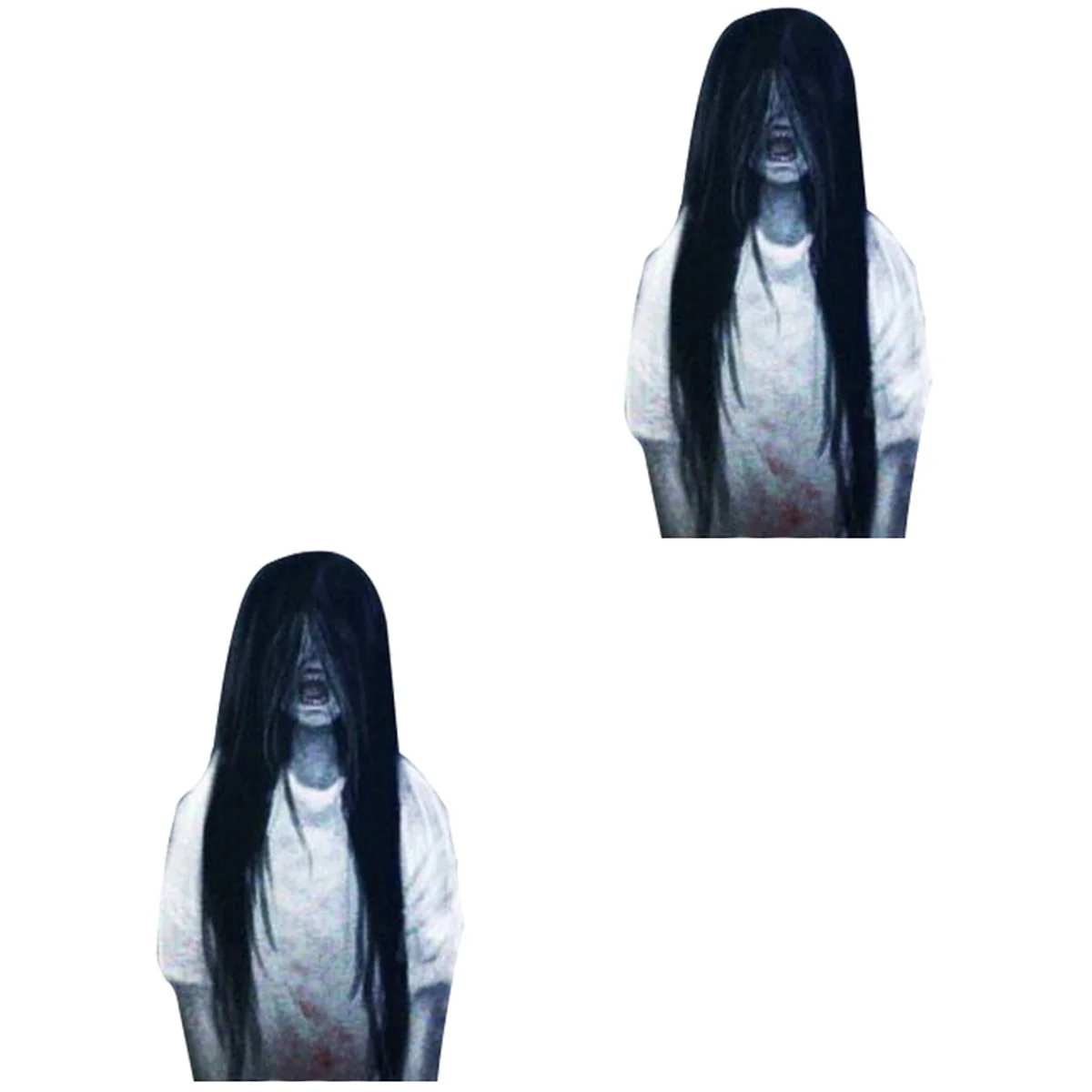 

2pcs Reflective Scary Woman Ghost Decal Car Rear Windshield Anti High Beam Sticker Car Decoration - Type 2