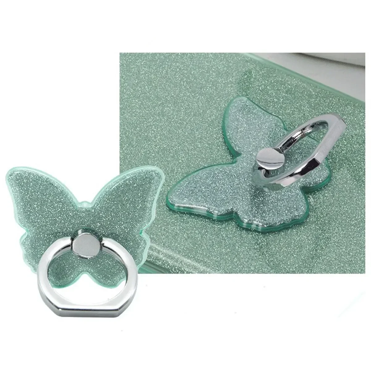 Universal Glitter Beautiful Butterfly Mobile Phone Handle Holder Portable Desktop Bracket Ring Holder Mobile Phone Holder Socket