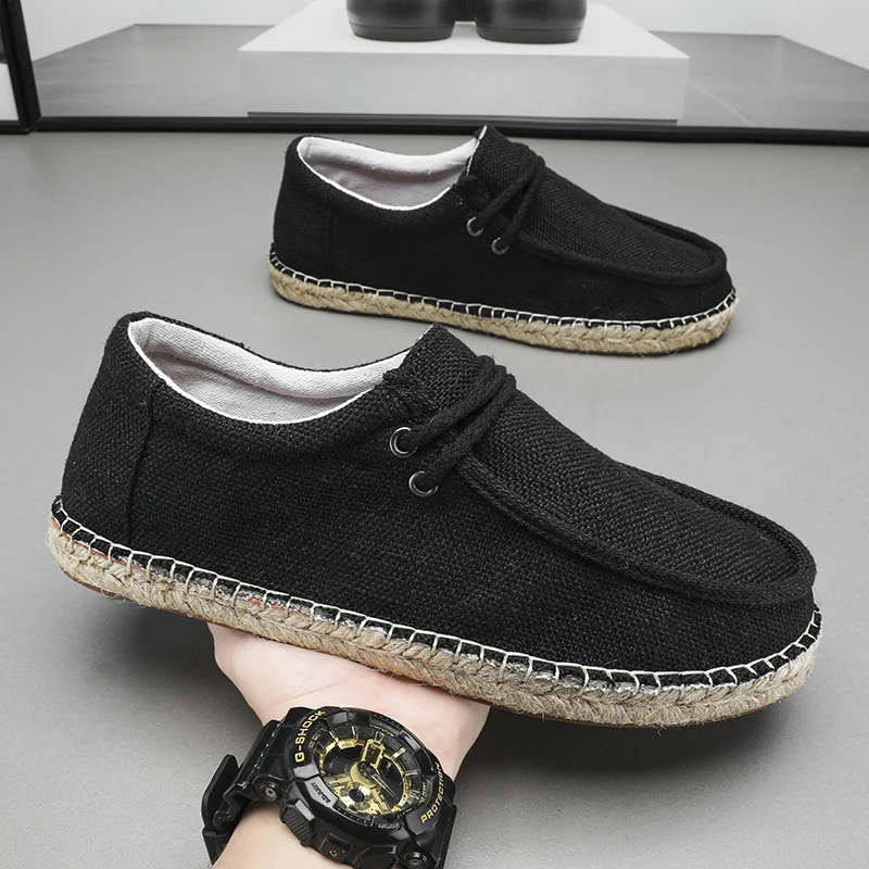 Men Causal Shoes Breathable Wide Slip On Canvas Sneakers Male Linen Shoes Summer Fashion Espadrilles Men Trend New Loafers