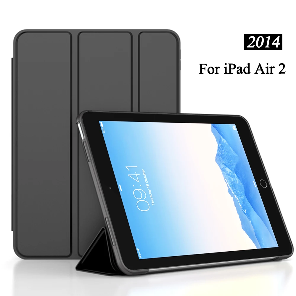 Étui à rabat pour tablette iPad Air 2 2014 9.7 pouces, housse de protection  à support mince avec coque arrière souple pour iPad Air2 9.7 pouces A1566  A1567 - AliExpress