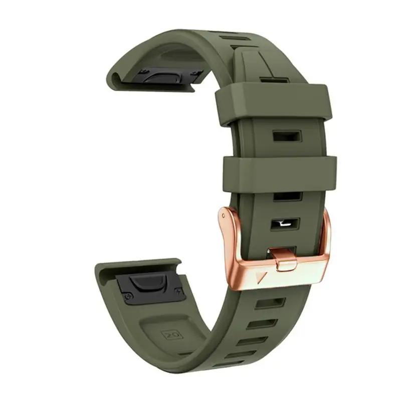 

HAODEE 20mm Smart Watch Band For Garmin Fenix 6S 6S Pro 5S 5S Plus Descent Mk2S Rose Gold Buckle Strap Quick Release Silicone