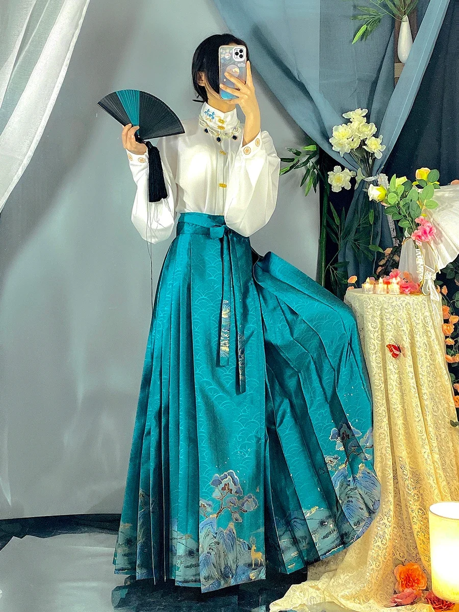 

Original Daily Improved Hanfu Skirt Chinese Style Mamianqun Ming Dynasty Made Summer Commuting To Work Wearing Polyester