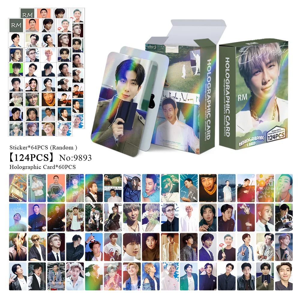 124개 RM 로모 카드 컬렉션 카드 포토 카드 엽서 솔로 카드 팬 러브 포토 참 돌 카드