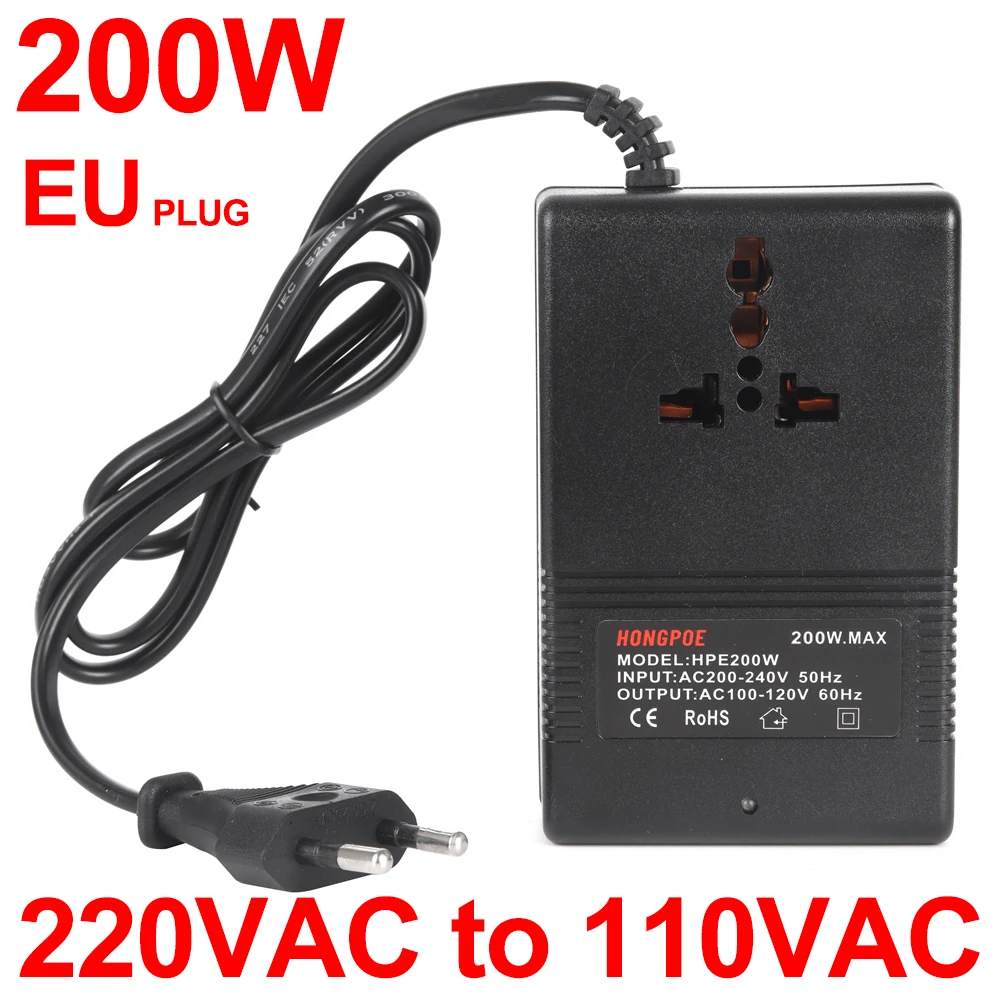 Dual-Wattage Voltage Converter with Built-in Thermostat