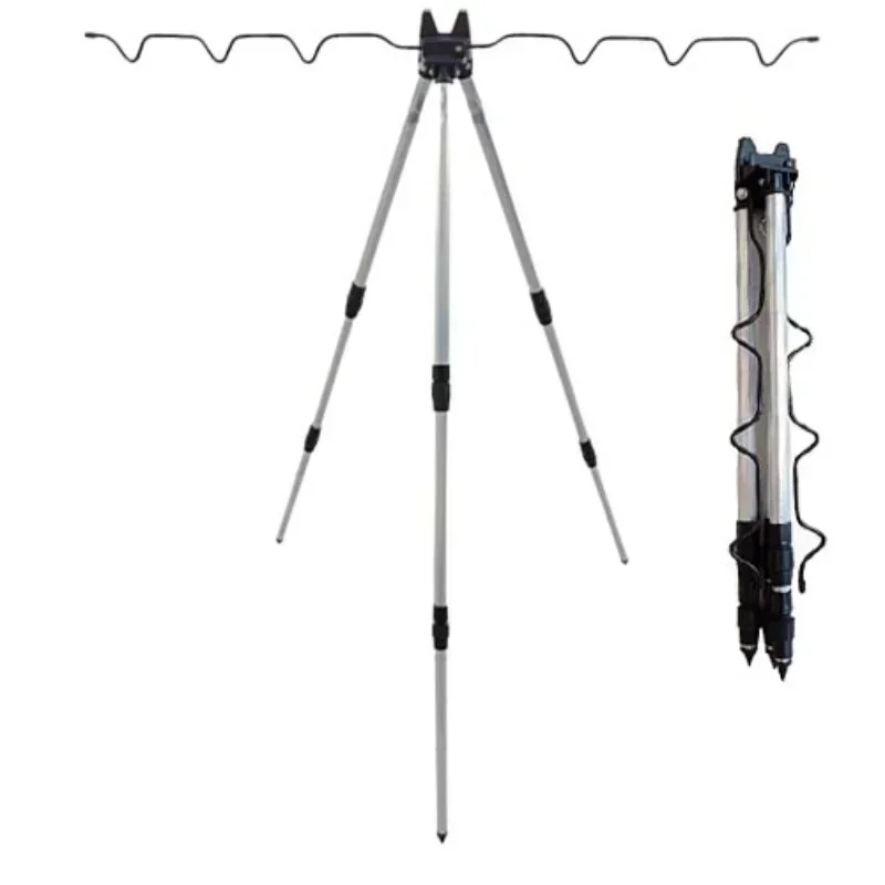 Vertical Fishing Rod Tripod Stand Small Triangle Bracket Adjustable Ground  Rod Holder Accessory Stand Holder for Outdoor Positioning Sea 
