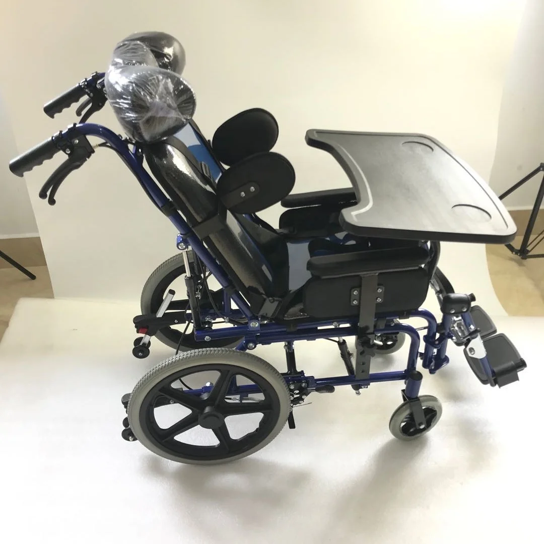 Aluminum Wheelchair Stroller Cerebral Palsy for Cp Kid with Adjustable Reclining High Back