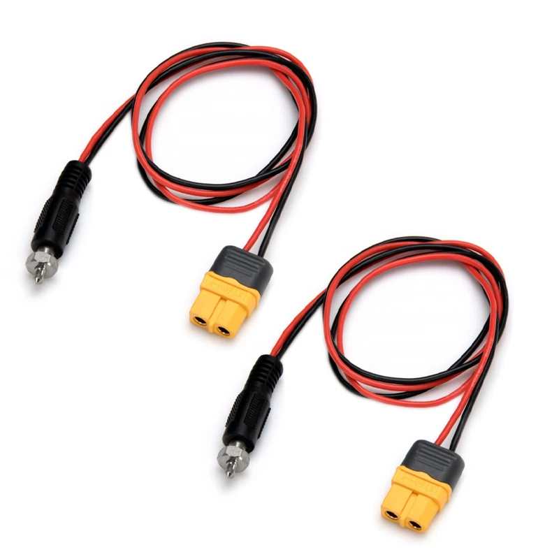 2 Stück XT60H Buchse auf 8,0 Glow Starter Pocket Booster Stecker Adapter Draht Ladekabel 22awg 30 cm für RC Batterieladegerät