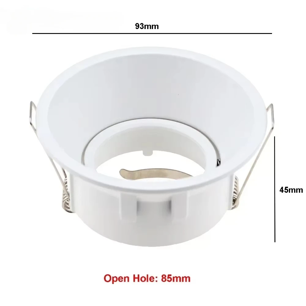 JOYINLED 2/10개 원형 사각형 조절식 다운라이트 하우징, GU10 LED 스포트라이트용 70mm 컷아웃 매립형 프레임, 화이트 블랙