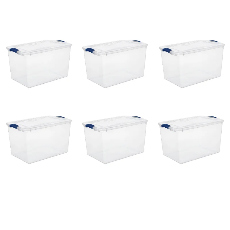 2PCS 40 Gallon Industrial Tote Plastic Storage Bins Wheeled Large