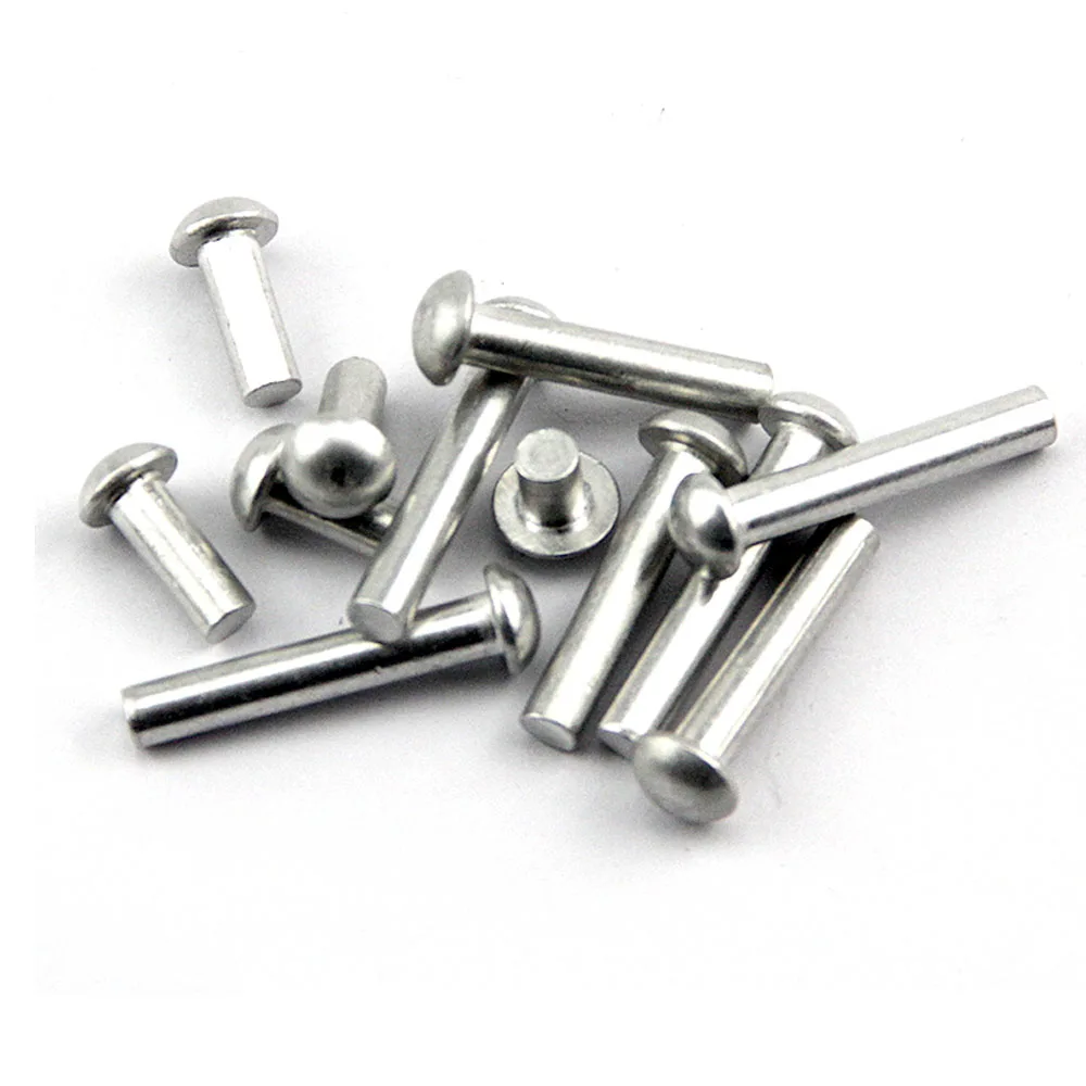 2/100pcs M2 M2.5 M3 M4 M5 M6 M8 M10 Solid Aluminum GB867 Button Semi Dome Round Head Percussion Punch Self-plugging Rivet rivets and fasteners rivets and screws
