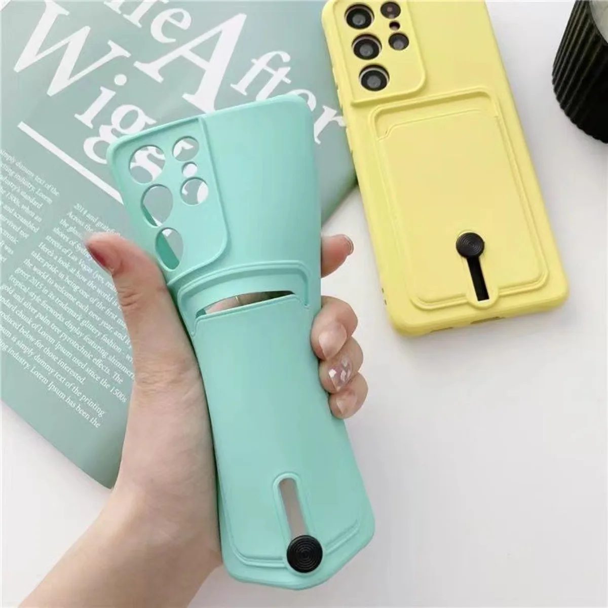Sleek Silicone TPU Card Holder Wallet Phone Case